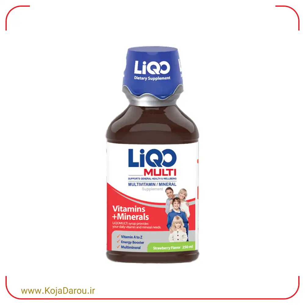 شربت لیکو مولتی ابیان فارمد با طعم توت فرنگی Liqo Multi حجم 250 میلی لیتر