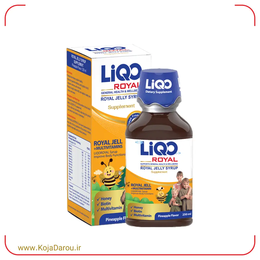 شربت لیکو رویال ابیان فارمد با طعم آناناس Liqo Royal حجم 250 میلی لیتر