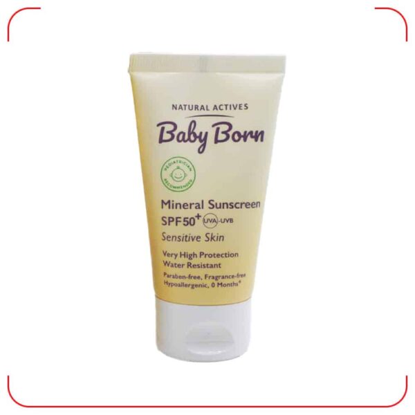 کرم ضد آفتاب کودک SPF50 بیبی برن Baby Born حجم 40 میلی لیتر