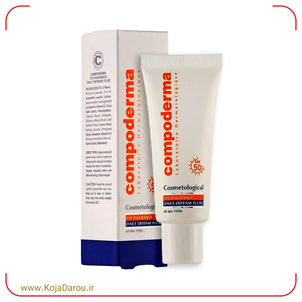 Compoderma-Eye-Insurance-Defense-Fluid-Sunscreen-SPF50-40-ml کرم ضد آفتاب دور چشم SPF50 کامپودرما Compoderma حجم 40 میلی لیتر