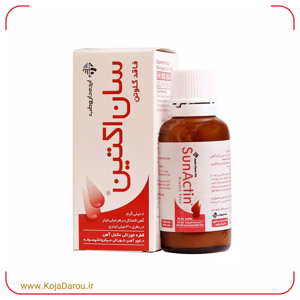 قطره آهن سان اکتین ایده دارو طب Sun Actin حجم 30 میلی لیتر