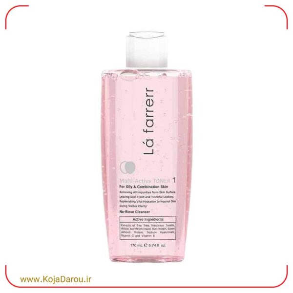 تونر مولتی اکتیو پوست چرب و مختلط لافارر کد 1 Lafarrerr حجم 170 میلی لیتر