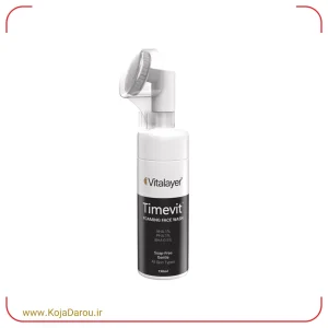 فوم شستشوی صورت تایم ویت ویتالیر مناسب انواع پوست Vitalayer Timevit حجم 150 میلی لیتر