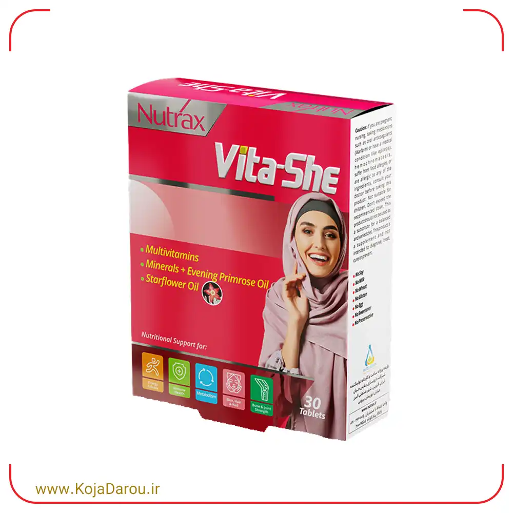 nutrax-vita-she-tablet-30-pcs قرص وایتا شی نوتراکس Vita She بسته 30 عددی