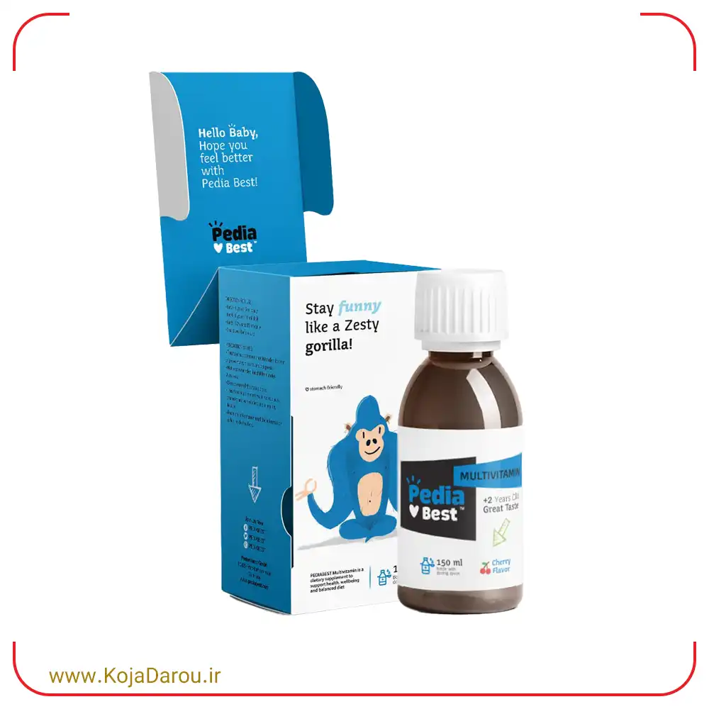 شربت مولتی ویتامین پدیابست با طعم پرتقال Pedia Best Multivitamin حجم 150 میلی لیتر