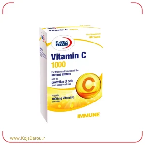 قرص ویتامین سی 1000 میلی گرم یوروویتال Eurho Vital Vitamin C بسته 60 عددی